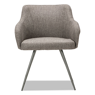 Alera Captain Series Guest Chair, 23.8" x 24.6" x 30.1", Gray Tweed Seat, Gray Tweed Back, Chrome Base (ALECS4351)