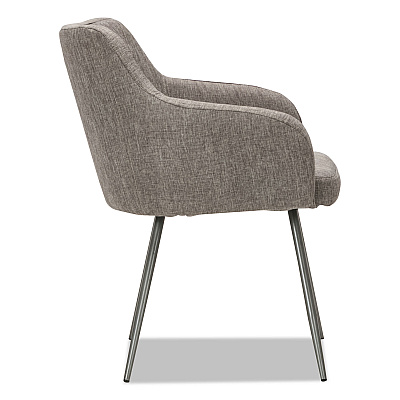 Alera Captain Series Guest Chair, 23.8" x 24.6" x 30.1", Gray Tweed Seat, Gray Tweed Back, Chrome Base (ALECS4351)