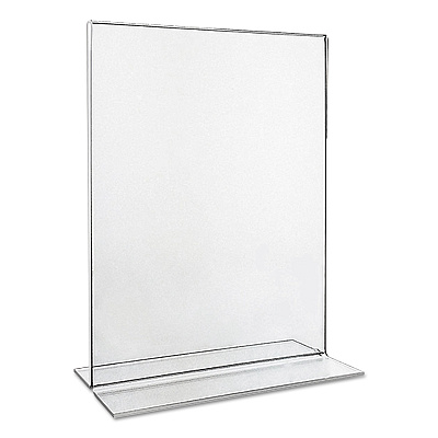 Universal Clear 2-Sided T-Style Freestanding Frame, 8.5 x 11, 2/Pack (UNV76864)
