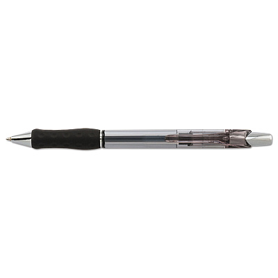 Pentel R.S.V.P. Super RT Ballpoint Pen, Retractable, Medium 0.7 mm, Black Ink, Clear/Black Barrel, Dozen (PENBX477A)