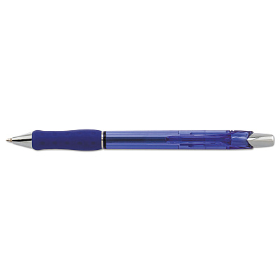 Pentel R.S.V.P. Super RT Ballpoint Pen, Retractable, Medium 0.7 mm, Blue Ink, Translucent Blue/Blue Barrel, Dozen (PENBX477C)