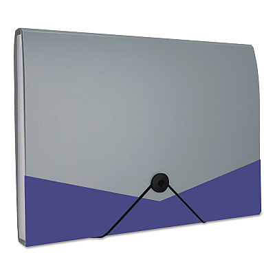 Universal Poly Expanding Files, 13 Sections, Cord/Hook Closure, 1/12-Cut Tabs, Letter Size, Metallic Blue/Steel Gray (UNV20531)
