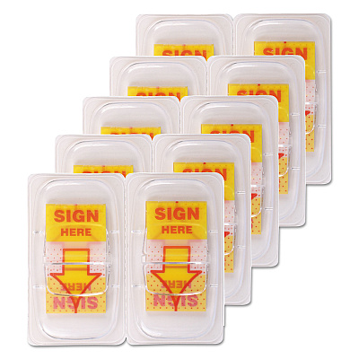 Universal Deluxe Message Arrow Flags, "Sign Here", Yellow, 500/Pack (UNV99007)