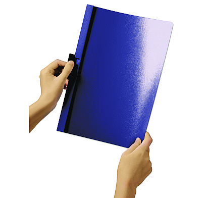 Durable DuraClip Report Cover with Clip Fastener, 8.5 x 11, Clear/Navy, 25/Box (DBL221428)