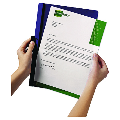 Durable DuraClip Report Cover with Clip Fastener, 8.5 x 11, Clear/Navy, 25/Box (DBL221428)