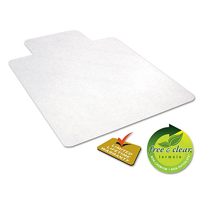 Alera All Day Use Non-Studded Chair Mat for Hard Floors, 36 x 48, Lipped, Clear (ALEMAT3648HFL)
