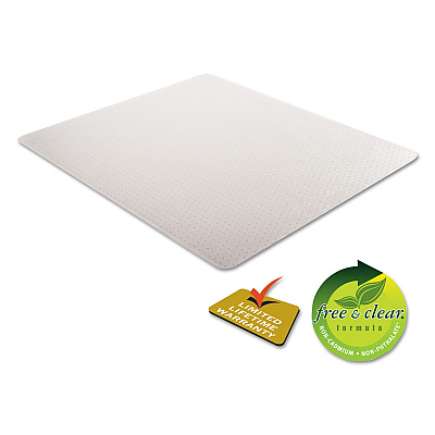 Alera Occasional Use Studded Chair Mat for Flat Pile Carpet, 46 x 60, Rectangular, Clear (ALEMAT4660CFPR)