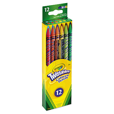 Crayola Twistables Colored Pencils, 2 mm, 2B, Assorted Lead and Barrel Colors, Dozen (687408)