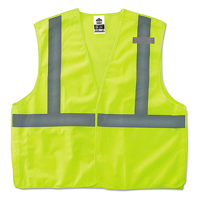ergodyne GloWear 8215BA Type R Class 2 Econo Breakaway Mesh Safety Vest, 4X-Large to 5X-Large, Lime (EGO21079)