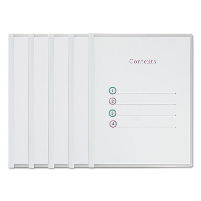 Universal Clear View Report Cover with Slide-on Binder Bar, Clear/Clear, 25/Pack (UNV20564)