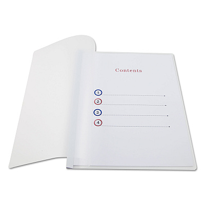 Universal Clear View Report Cover with Slide-on Binder Bar, Clear/Clear, 25/Pack (UNV20564)