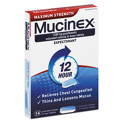 Mucinex Maximum Strength Expectorant, 14 Tablets/Box (RAC02314)