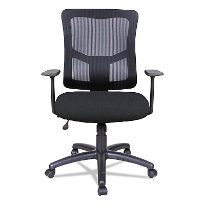 Alera Elusion II Series Mesh Mid-Back Swivel/Tilt Chair, Supports Up to 275 lb, 18.11" to 21.77" Seat Height, Black (ALEELT4214B)