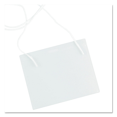 Universal Clear Badge Holders w/Neck Lanyards, 3 x 4, White Inserts, 100/Box (UNV56005)