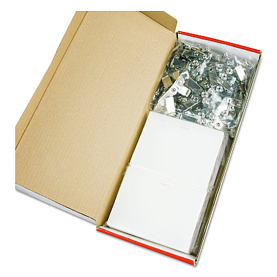 Universal Deluxe Clear Badge Holder w/Garment-Safe Clips, 2.25 x 3.5, White Insert, 50/Box (UNV56006)