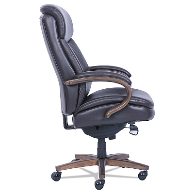 La-Z-Boy Woodbury Big/Tall Executive Chair, Supports Up to 400 lb, 20.25" to 23.25" Seat Height, Brown Seat/Back, Weathered Sand Base (LZB48961B)
