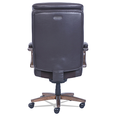 La-Z-Boy Woodbury Big/Tall Executive Chair, Supports Up to 400 lb, 20.25" to 23.25" Seat Height, Brown Seat/Back, Weathered Sand Base (LZB48961B)