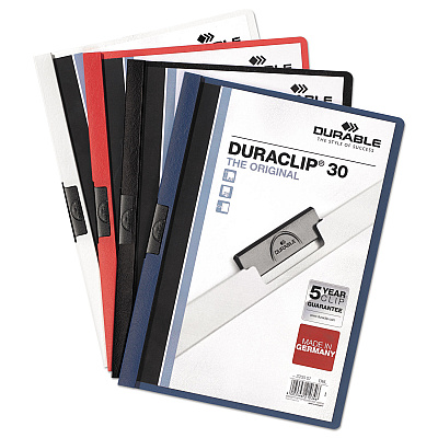 Durable DuraClip Report Cover, Clip Fastener, 8.5 x 11,  Clear/Graphite, 25/Box (DBL220357)