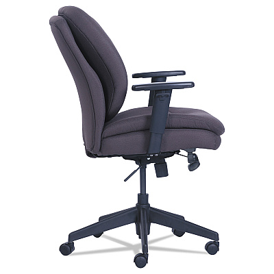 SertaPedic Cosset Ergonomic Task Chair, Supports Up to 275 lb, 19.5" to 22.5" Seat Height, Gray Seat/Back, Black Base (SRJ48967B)