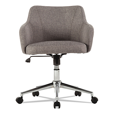 Alera Captain Series Mid-Back Chair, Supports Up to 275 lb, 17.5" to 20.5" Seat Height, Gray Tweed Seat/Back, Chrome Base (ALECS4251)