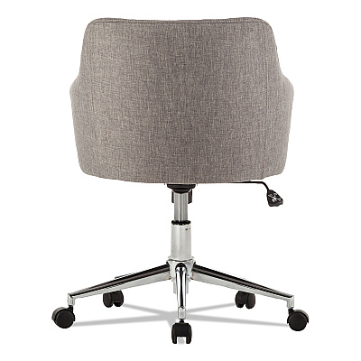 Alera Captain Series Mid-Back Chair, Supports Up to 275 lb, 17.5" to 20.5" Seat Height, Gray Tweed Seat/Back, Chrome Base (ALECS4251)