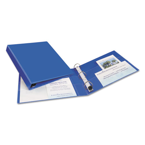 Avery Heavy-Duty Non-View Binder with DuraHinge and One Touch EZD Rings, 3 Rings, 1" Capacity, 11 x 8.5, Blue (79889)
