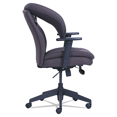 SertaPedic Cosset Ergonomic Task Chair, Supports Up to 275 lb, 19.5" to 22.5" Seat Height, Gray Seat/Back, Black Base (SRJ48967B)