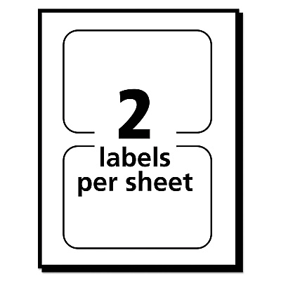 Avery Flexible Adhesive Name Badge Labels, 3.38 x 2.33, White/Blue Border, 40/Pack (AVE5151)