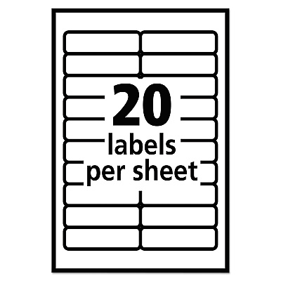 Avery Removable Multi-Use Labels, Inkjet/Laser Printers, 0.5 x 1.75, White, 20/Sheet, 42 Sheets/Pack, (5422) (AVE05422)