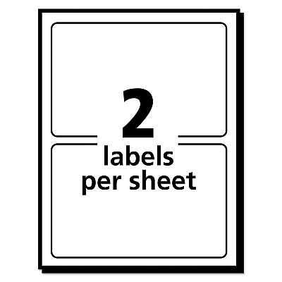 Avery Removable Multi-Use Labels, Inkjet/Laser Printers, 3 x 4, White, 2/Sheet, 40 Sheets/Pack, (5453) (AVE05453)