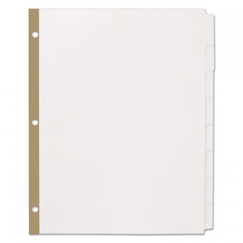 Office Essentials Index Dividers with White Labels, 8-Tab, 11.5 x 9.75, White, 25 Sets (11339)