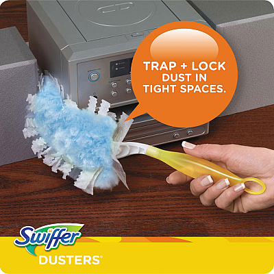 Swiffer Refill Dusters, Dust Lock Fiber, 2" x 6", Light Blue, 18/Box, 4 Boxes/Carton (PGC99036)