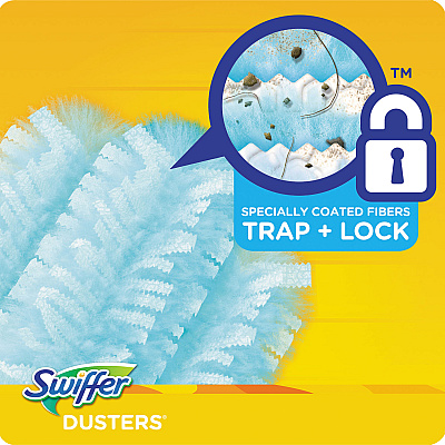 Swiffer Refill Dusters, Dust Lock Fiber, 2" x 6", Light Blue, 18/Box, 4 Boxes/Carton (PGC99036)