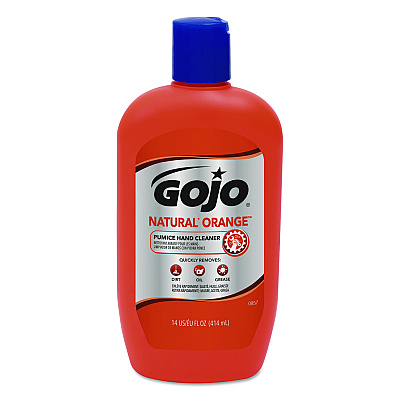 GOJO NATURAL ORANGE Pumice Hand Cleaner, Citrus Scent, 14 oz, 12/Carton (GOJ095712CT)