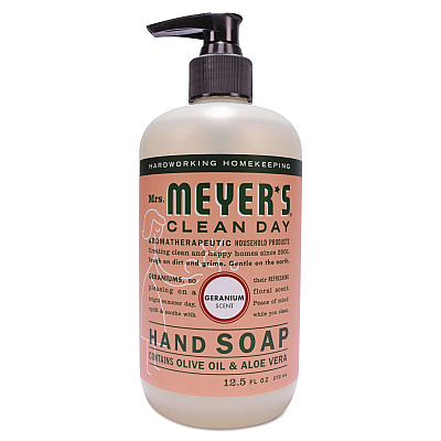 Mrs. Meyer's Clean Day Liquid Hand Soap, Geranium Scent, 12.5 oz, 6/Carton (391525)