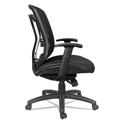 Alera Eon Series Multifunction Mid-Back Cushioned Mesh Chair, Supports Up to 275 lb, 18.11" to 21.37" Seat Height, Black (ALEEN4217)
