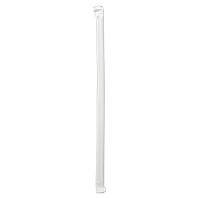 Boardwalk Wrapped Giant Straws, 10.25", Polypropylene, Clear, 1,000/Carton (BWKJSTW1025CLR)