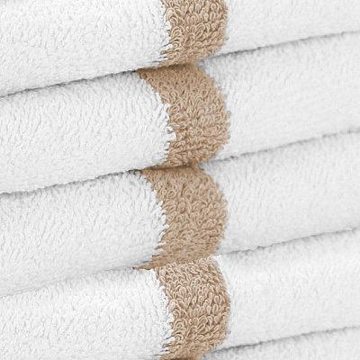 Power Gym Hand Towel 16x27 Beige Stripe, Case Of 120 (PWR-1627-3BGCS-CS)