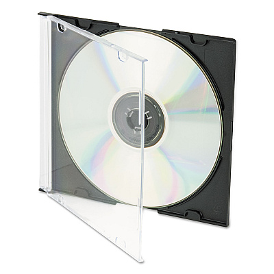 Innovera CD/DVD Slim Jewel Cases, Clear/Black, 50/Pack (IVR85826)