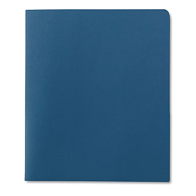Smead Two-Pocket Folder, Embossed Leather Grain Paper, 100-Sheet Capacity, 11 x 8.5, Blue, 25/Box (SMD87852)
