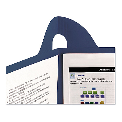 Smead Lockit Two-Pocket Folder, Textured Paper, 100-Sheet Capacity, 11 x 8.5, Dark Blue, 25/Box (SMD87982)