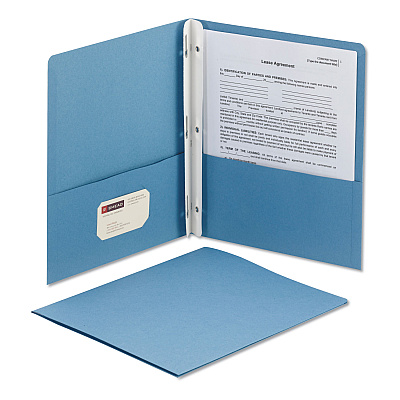 Smead 2-Pocket Folder with Tang Fastener, 0.5" Capacity, 11 x 8.5, Blue, 25/Box (SMD88052)