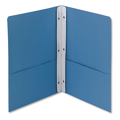 Smead 2-Pocket Folder with Tang Fastener, 0.5" Capacity, 11 x 8.5, Blue, 25/Box (SMD88052)