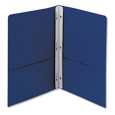Smead 2-Pocket Folder with Tang Fastener, 0.5" Capacity, 11 x 8.5, Dark Blue, 25/Box (SMD88054)