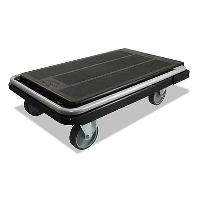 deflecto Heavy-Duty Platform Cart, 300 lb Capacity, 21 x 32.5 x 37.5, Black (DEFCRT550004)