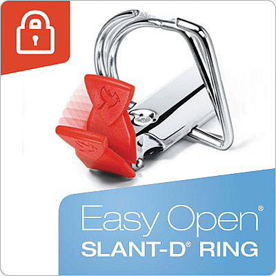 Cardinal Premier Easy Open Locking Slant-D Ring Binders, 3 Rings, 5" Capacity, 11 x 8.5, Black (CRD18762)