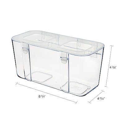 deflecto Stackable Caddy Organizer, Medium, Plastic, 8.8 x 4 x 4.38, White (DEF29201CR)