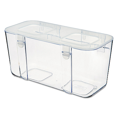 deflecto Stackable Caddy Organizer, Medium, Plastic, 8.8 x 4 x 4.38, White (DEF29201CR)