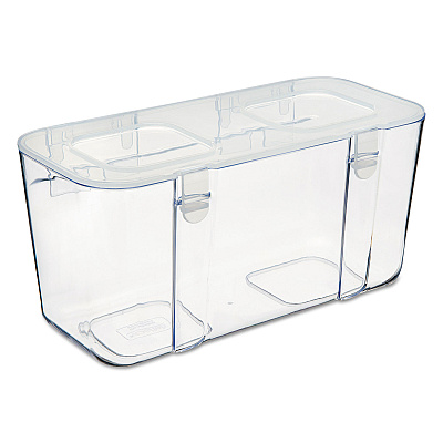 deflecto Stackable Caddy Organizer, Medium, Plastic, 8.8 x 4 x 4.38, White (DEF29201CR)