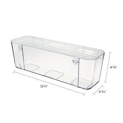 deflecto Stackable Caddy Organizer, Large, Plastic, 13.24 x 4 x 4.38, White (DEF29301CR)